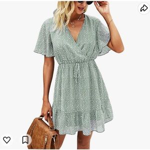 Teal and white sundress